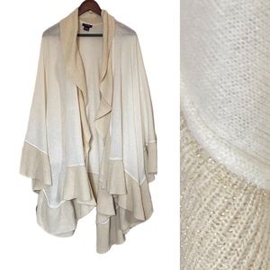 Wrap Shawl Cardigan Cape Topper Cream One Size